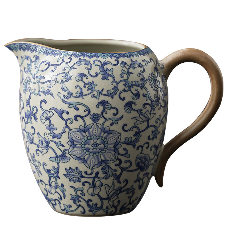 Light Luxury Tea Set Item - Underglaze Blue Elegant Beauty Ceramic High - grade Tea Dividing Pitcher (Tea Sea) for Tea Ceremony & Premium Tea Table